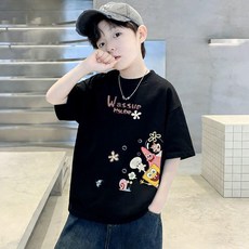 歐美兒童短袖棉質T恤 男寶寶印花上衣 中小童打底童裝潮T