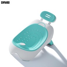 DFMEI 嬰兒洗澡浴架可坐躺寶寶浴盆浴牀託防滑浴網坐浴凳洗澡凳防滑浴墊, 1個, 藍色【不帶水溫計】