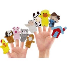 동물 손인형 손인형극 RY 10Pcs 스토리 타임 핑거 퍼펫 올드 맥도날드 농장 교육용 부활절 바구니 스터퍼 가지고 있었습니다, Old Macdonald Had A Farm