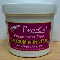 Rep-Cal 鈣粉 添加維生素D3 超細粉 適用於爬行動物與兩棲動物, 1個, 20克