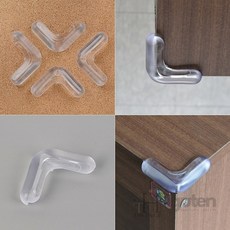 더휴즈 투명 코너 가드 PVC 4P 쿠션 모서리 보호대 책상모서리보호대투명