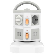 Soopii 4000W고용량 6구 USB 멀티탭 배선차단 캠핑 타워 큐브 멀티콘센트 2M TPS06, 1개, 본상품선택