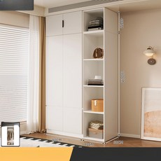 붙박이장10자 서랍형 여닫이 안방 10자 손잡이 장롱, 전문가 설치, 웜화이트 80 + 상단 + 코너