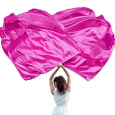 Jetec 댄스 교회 찬양 댄스 플래그 188 x 139.7cm(74 x 55인치) 예배 깃발 2개 유연한 막대 반원형 천사 날개 포함 야외 무대 공연 종교 활동용(핑크