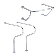 【海夫健康生活館】裕華 不鏽鋼系列 亮面 M型扶手x2 W面盆扶手(T-044*2 T-111), 1個, 不鏽鋼