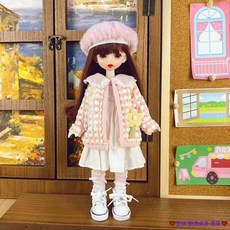 30釐米洋娃娃6分BJD娃衣 女僕洛麗塔連衣裙 鬼媽媽手縫玩偶衣服 臺灣發貨, 1個, 花花粉裙,一套衣服（無鞋）不賣娃娃