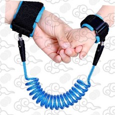 아동 손목 스프링 미아방지 팔찌 끈 안전 연결고리 탄성 보호 줄, 블루, 1개