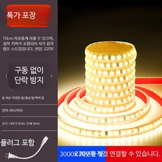 LED 스트립 조명 침실 무드등 방수 접착식 인테리어 거실 줄조명 65자, 1개, 10m 이중줄 따뜻한빛 3000k