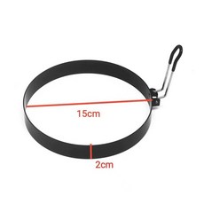 에그홀더 팬 팬케이크용 틀 금형 셰이퍼 후라이팬 원형, 15cm 블랙 핸들, 기본 색상