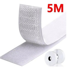 바이안 매직 스티커 초강력 양면 접착 훅앤루프 테이프 나일론 공예용, 5. White 5Meter, 1개