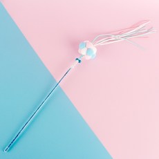 폼폼이 고양이 낚싯대 장난감 블루, 혼합색상