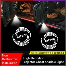 폭스바겐 아테온 2017 2020-2022 2023용 LED 자동차 도어 웰컴 HD 라이트 고스트 섀도우 로고 프로젝터 레, 04 LOGO G, 01 No need wires-2pcs