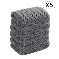 Veralool 호텔수건 40수 코랄플리스 극세사 세면 타올 고흡수력 먼지없는 속건 타월, 5개, 그레이 5개, 그레이