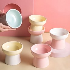 드루피 반려동물 솜사탕 세라믹 식기, 1개, 반옐로우
