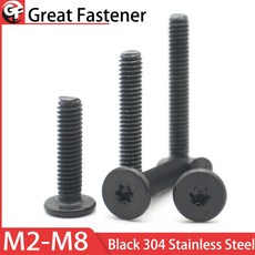 10pcs CM 검정색 304 스테인레스 스틸 M1.6 M2 M2.5 M3 M4 M5 M6 M8 Torx 6 로브 초박형 초저 플랫 웨이퍼, 01 M2 (10pcs), 14 4mm