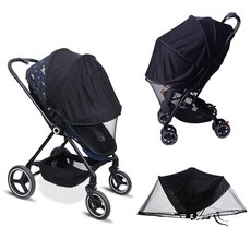 JOFOL BABE - 유모차 자외선 차단용 아기 모기장 2 in 1 조절 가능한 햇빛 가리개 통기성 이중 지퍼 그물(블랙 업그레이드) 192850, JOFOL BABE - 유모차 자외선 차단용 모기장 2