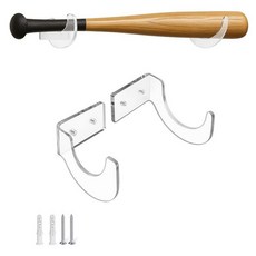 TRINENOX 야구 배트 벽 마운트 홀더 - 사인 박쥐 및 수집품용 5mm 강화 아크릴 수평 랙 컴팩트한 디자인 vs. 부피가 큰 디스플레이 케이스 1세트 451030, 1, 1개