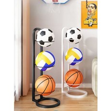 가정용 스포츠공 수납 거치대 접이식 바닥형 농구공 축구공 정리대, 1개, 화이트 3층