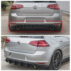 폭스바겐 골프 7 VII MK7 GTI 리어 범퍼 디퓨저 사이드 스플리터 스포일러 13-20 호환, BLACK