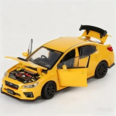 1/32 스바루 WRX STI 합금 스포츠카 모델 다이캐스트 높은 시뮬레이션 장난감 자동차 소리와 빛 컬렉션 선, [01] Yellow, 1개