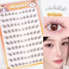 아토포스 노글루 속눈썹 내추럴 포인트 아이래쉬 연장 6-10mm 100모 대용량, 1개, 블랙