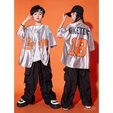 街舞兒童潮服夏季男童嘻哈套裝 女童爵士舞服裝 少兒架子鼓演出服