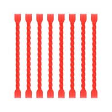 TRIPLE DEER 8피스 7.6cm(3인치) 실리콘 케이블 타이 다채로운 재사용 가능한 스틸 코어 트위스트 기어 스트랩 번들 및 정리용 실내 실외 모든 용도로 사용할 수, 레드