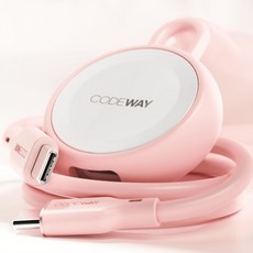 코드웨이 c타입 삼성 갤럭시워치 무선충전기 + 케이블 1.2m 세트, 핑크, 1세트