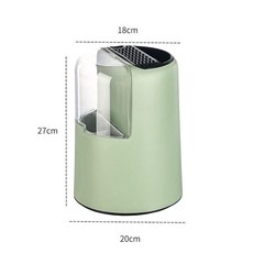 多功能廚房旋轉刀架 筷子收納筒 檯面置物架, 1個, 食品級材質【刀具+筷子+勺子收納】,抹茶綠【360度旋轉+底部瀝水盤】