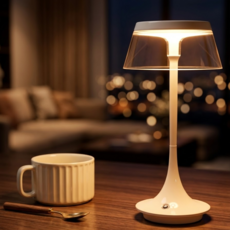 미니멀 감성 테이블 램프 | 카페 침실 무드등 인테리어 조명, 흰색