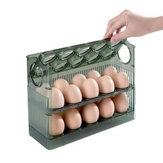 머스트해빙 3단 자동 에그트레이 계란 보관 정리함 30구, 투명, 1개