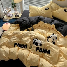 부드럽고 편안한 자수 판다 침대카바이불셋트