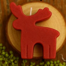 오르미 루돌프 캔들 초 크리스마스 핸드메이드 데코 홈파티 장식 오브제 소이 양초 소품 촛불 트리 천연, 3개, 50g, 레드