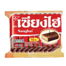 Sanghai 巧克力風味威化餅 (10條裝), 60g, 1個