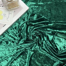 CRT 023 탐나요 빈티지 패턴 벨벳 스판 원단 무늬 패브릭 무지 대폭 천, 1개, 그린