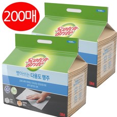 [코스트코] 3M 스카치브라이트 다용도 행주 청소포 100매 X 2팩 총200/ 포도상구균 폐렴간균99.9%항균/ 빠른 건조 강력한 물 기름 흡수/주방 싱크대 식탁 창문 청소