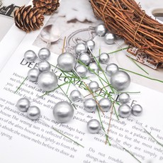 조화소재 열매 은색 원예장식 인테리어용, 1봉