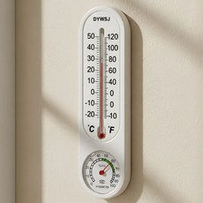 INVO8 건전지 필요없는 벽걸이 아날로그 온도계, 1개, 화이트