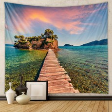 특대형 패브릭포스터 인테리어 소품 창문 바다, 02.해변의 길