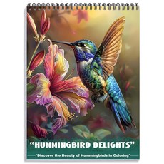 벌새의 기쁨 성인용 컬러링북 색칠하기와 스트레스 해소를 위한 고급 그림색칠하기 성인 컬러 북 어른 취미생활 초보 컬러링북 최적의 색칠공부 경험, HUMMINGBIRD DELIGHTS