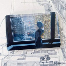 에반게리온 카오루 아크릴 스탠딩 카드 티켓 굿즈, 퀵샌드 시리즈  9x6cm, 레이 아야나미 - 폐허  9x6cm