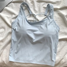 夏季冰絲寬肩帶背心女 胸墊一體 交叉美背 打底上衣 防走光