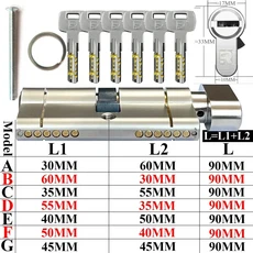 GEEKI 잠금 장치 사용자 정의 크기의 실린더를 열 수 있는 동일한 키입니다. 유럽 표준 실린더 11핀 도난 방지 도어, 30) 90MM  C