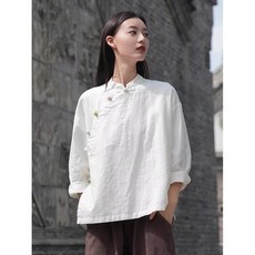 퓨전한복 여성 한복 린넨 블라우스 셔츠 계량 스님복 템플스테이옷 모시 봄 여름