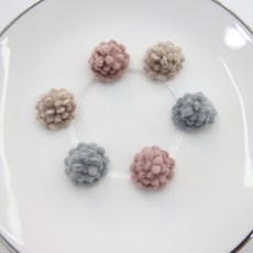 원단킹 2개] 2cm 양모 꽃잎들 3color (5801005), 연그레이, 2개