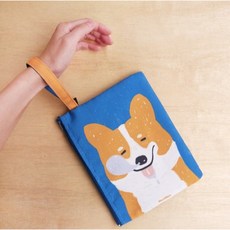 WoodMan 柯基杜估 有狗手拿包 帆布手拿包 帆布化妝包 可愛手拿包 台灣製, 1個