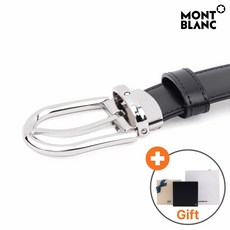 [선물포장] 몽블랑 벨트 명품 가죽 허리띠 혁대 양면 벨트 블랙 123890