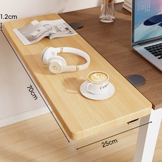 Tixpra 두툼한 접을 수 있는 데스크톱 연장판 무펀칭 확장형 책상 보조대, 1개, 나무색의-3