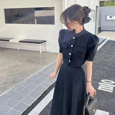 투피스 정장 여성 트위드 숏 자켓 롱스커트 셋업