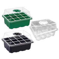 12구뚜껑트레이 포트 식물 판 화분 육묘 파종 모종컵 꽃 미니 씨앗 다육이 플라스틱 육묘 재배 농사, 투명, 1개